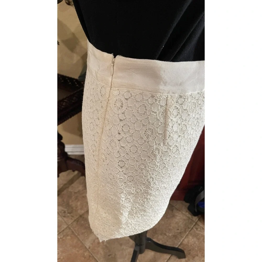 The Limited Ivory Lace Pencil Mini Skirt Size 4 Cottagecore Chic Lined